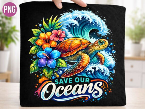 Download Save Our Oceans Sea Turtle Wave PNG - Save Collection