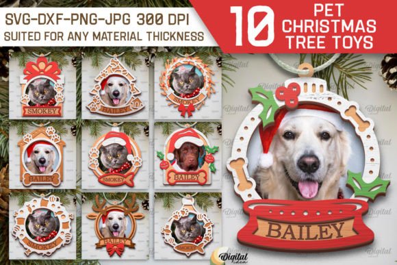 Download Pets Christmas Ornaments LaserCut Bundle - Premium Resources